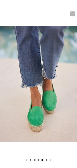 Espadrile verzi din piele intoarsa MANEBI