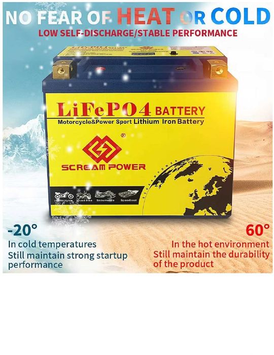 Baterie Moto 20L-BSL LiFePO4 12.8V 12A CurentPornire680Ah 175x87x155mm