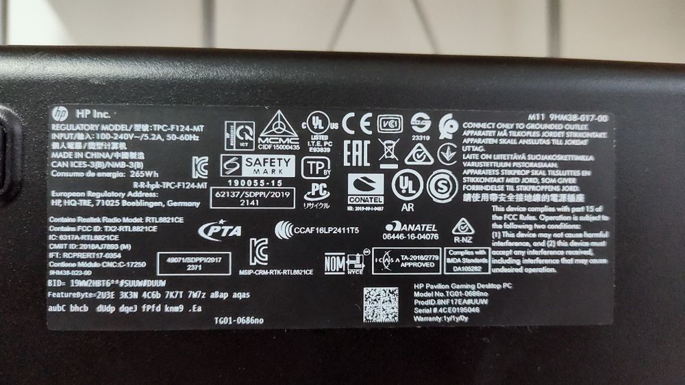 Unitate PC HP Ryzen 5 3600 16 GB RAM SSD 512 GB M2 GTX 1660 Ti