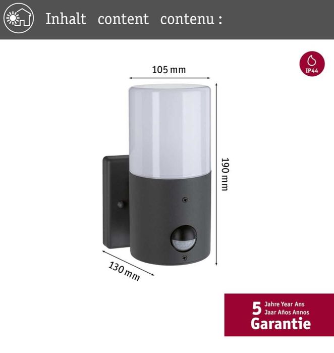 Външно стенно осветително тяло сензор за движение детектор за движение