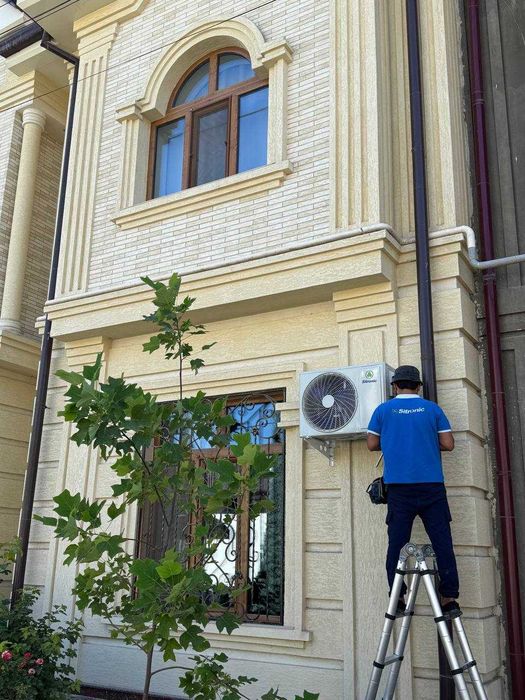 Установка кондиционера с использованием пылесоса (без пыли)”