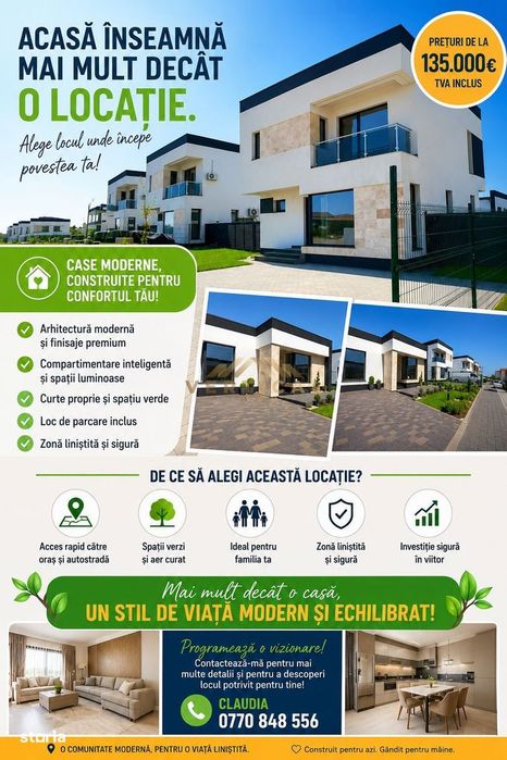 Casă Modernă cu 2 Dormitoare și Curte Berceni Ilfov