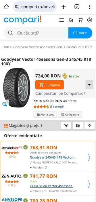 Cauciucuri 4season 245 45 R18 Goodyear an 2024 anvelope m+s 245/45 R18