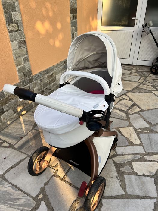 Детска количка Fintera 2в1 еко кожа бяла