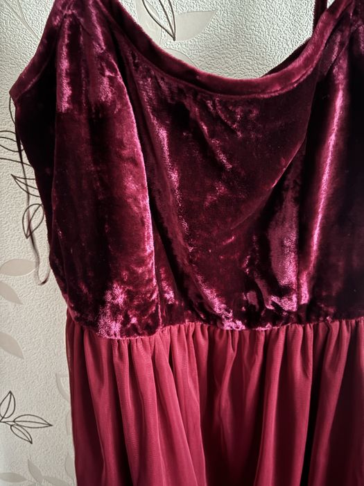 Коледна рокля бордо