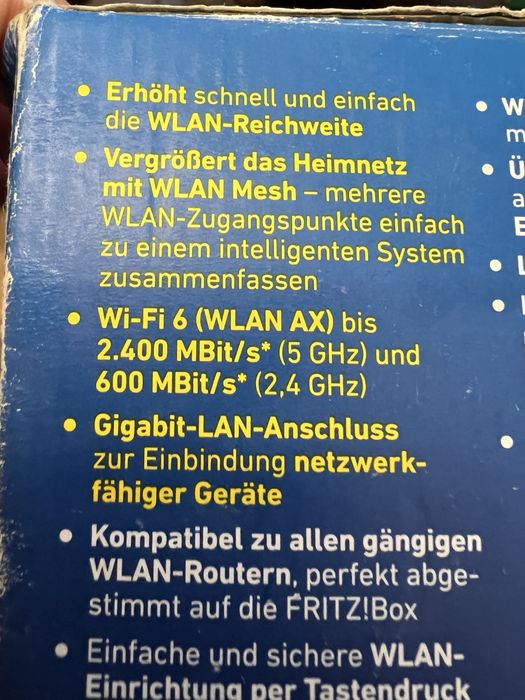 Fritz 1200AX Wi Fi усилвател 3000Mbit/s Mesh Нов !
