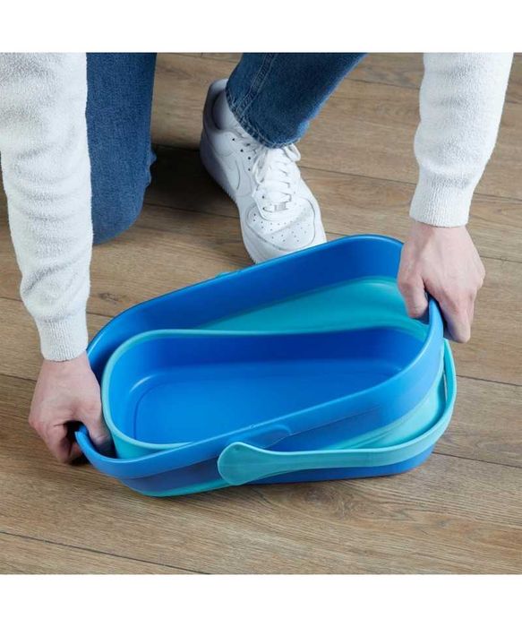 Set mop cu galeata pliabila, albastru, Spontex