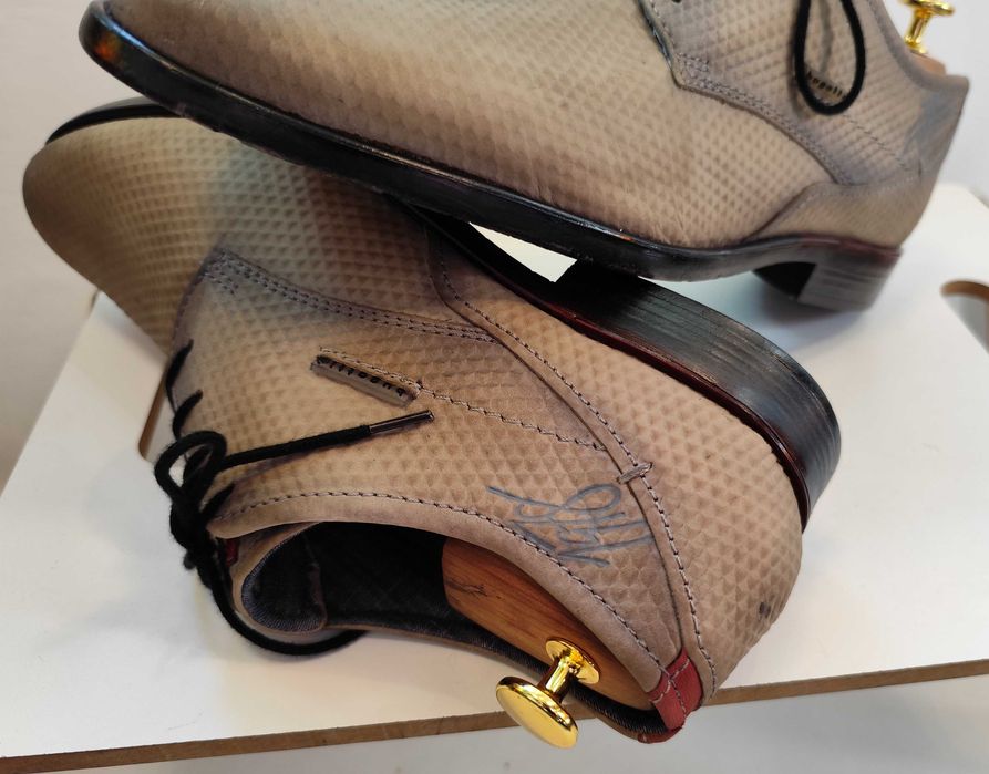 Pantofi derby 43 premium Bugatti piele naturala embosata camel