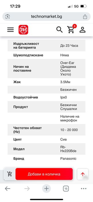 Чупещи се слушалки Панасоник - Нови