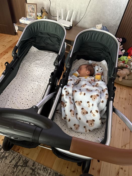 Двойна бебешка количка Chipolino Duo Smart – цвят босилек, като нова