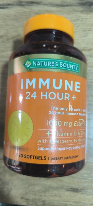 IMMUNE 24 hour+, Nature's bounty. Витамин С+
