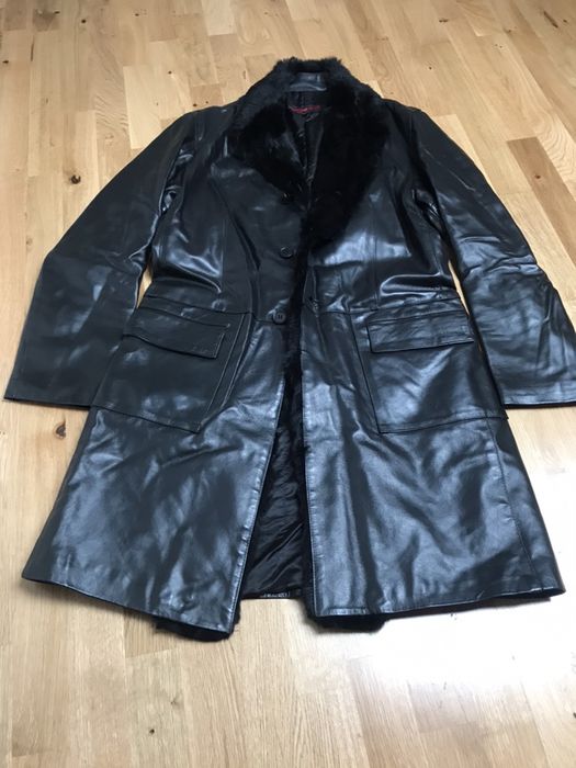 Palton din piele naturala si blana de iepure firma Angel&Devil