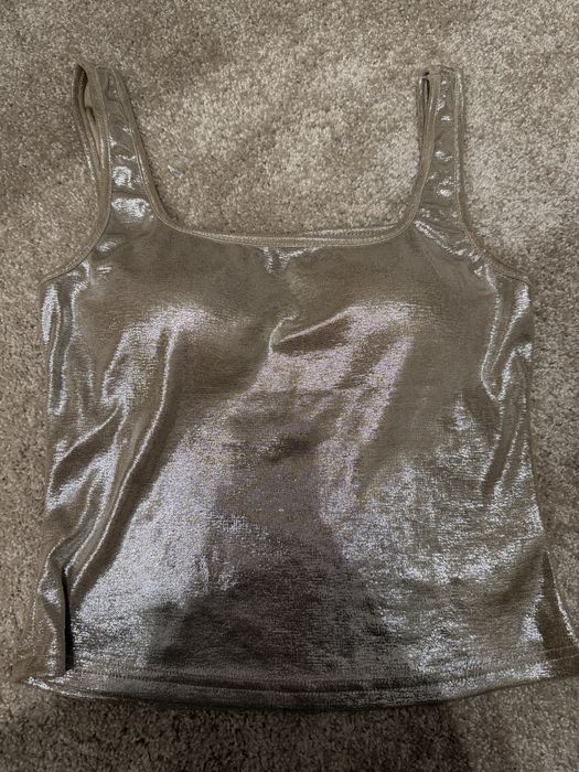 Дамски топ SHEIN – златист/бежов, лъскав