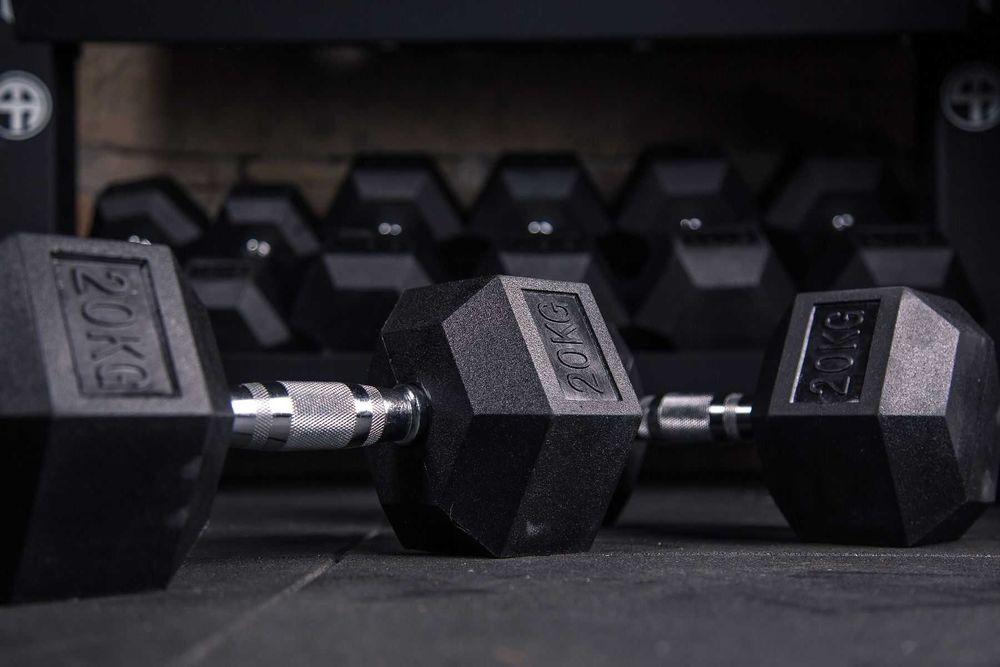 Дъмбели Хекс Pro , Фиксирани Гири HEX 2 × 20 кг, Dumbbells