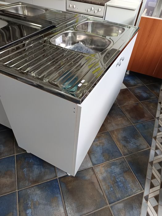 Нов кухненски шкаф с мивка две корита за кухня 120/60