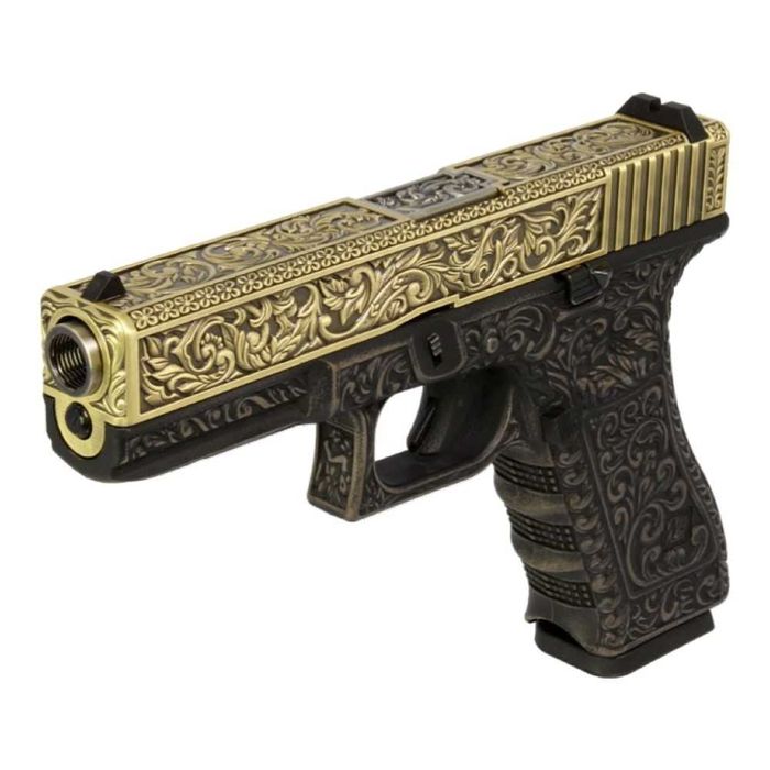 Pistol Glock 17  blowback METAL slide marca WE Green GAS