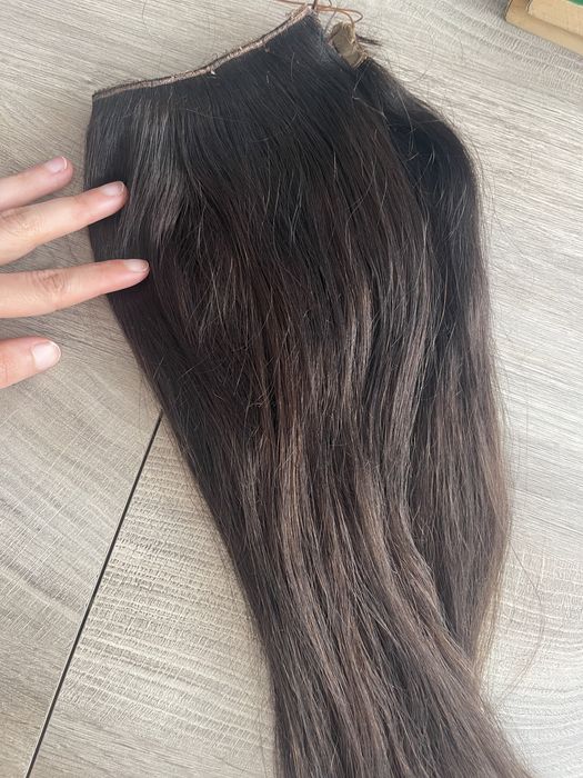 Halo extension, естенствена коса, тъмно кафяво