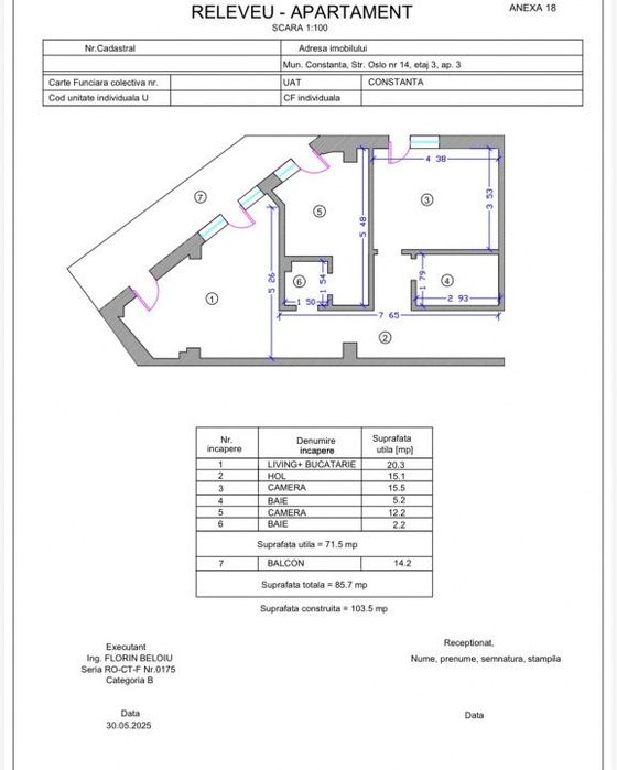 Apartament 3 camere 84,51 mp Tomis Plus - Boreal Constanta — fotografia 3