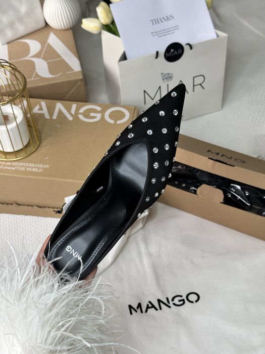 MANGO NEW коллекция туфли мюли каблуки камни