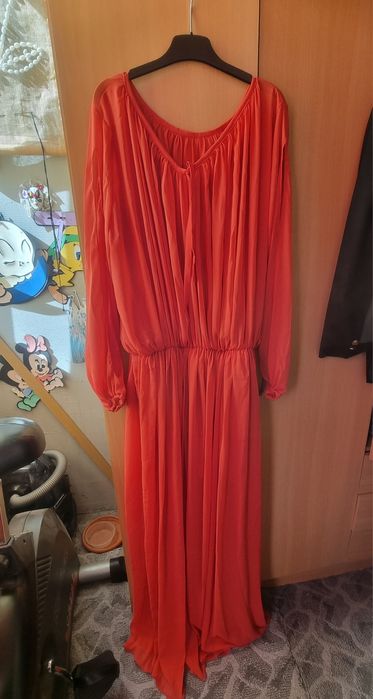 Rochie din voal portocaliu închis