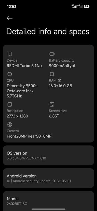 Xiaomi redmi turbo mix 5