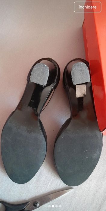 Pantofi cu office cu toc, Catinca, piele, mar. 37