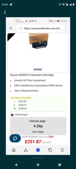 Epson S050010, 5 bucăți 
Developer cartridge:
EPL-5700
EPL-5700I