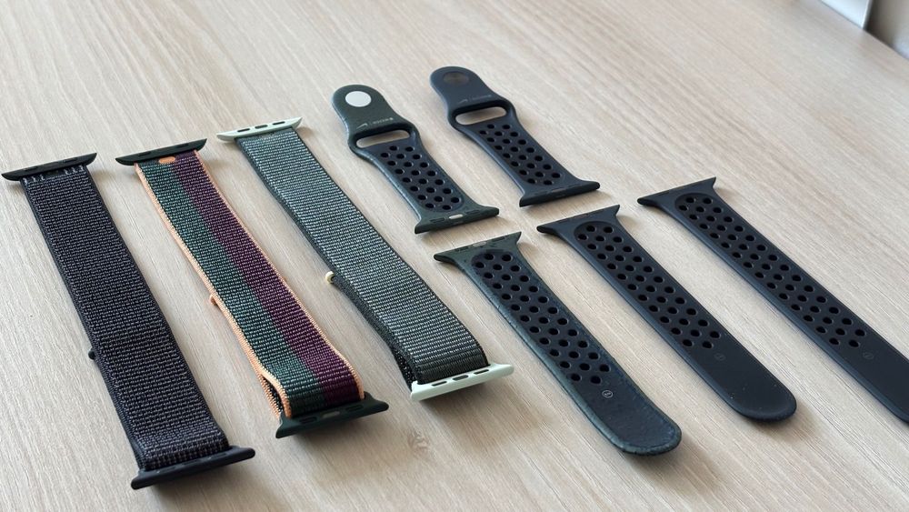 Curele Apple Watch 44 45 Dark Cherry Cypress Nike Cargo Kaki Black