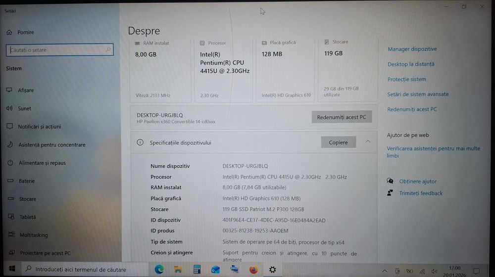 Laptop HP Pavilion x360 Convertible 14-cd0800no