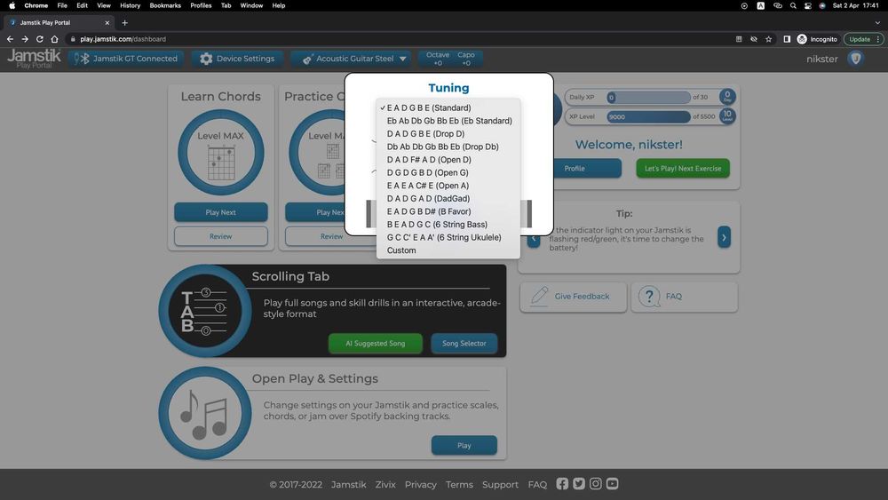 Безшумна мини китара Jamstik 7 GT за начинаещи
