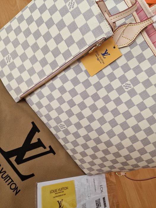 Geanta damă LV Neverfull piele naturala, saculet,certificat,card,etich