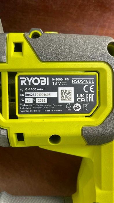 Rotopercutor Ryobi RSDS18BL 18V ONE+ , energie de impact 2, 5 J, capacitate de gaurire in beton 26 mm, mandrina SDS+