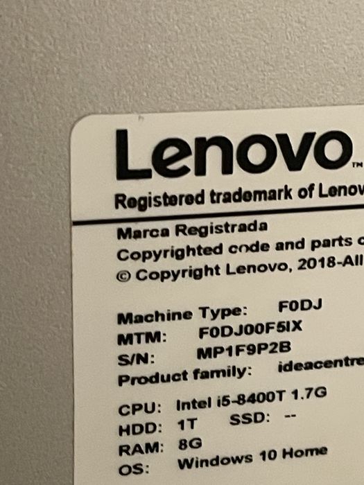 Lenovo All in one AIO model F0DJ cu display spart  pentru piese