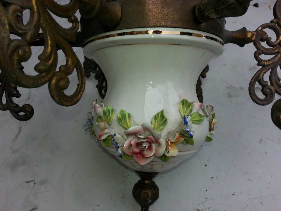 candelabru lampadar tavan bronz portelan