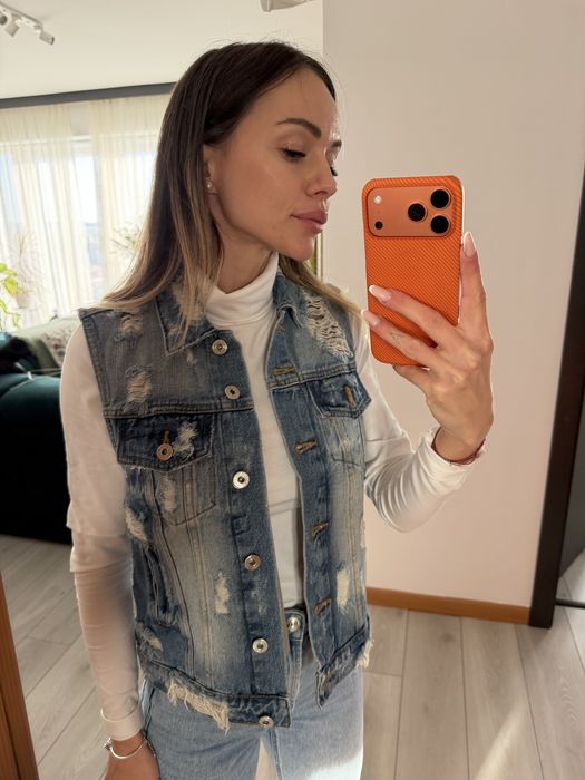 Vesta de blugi foarte chic