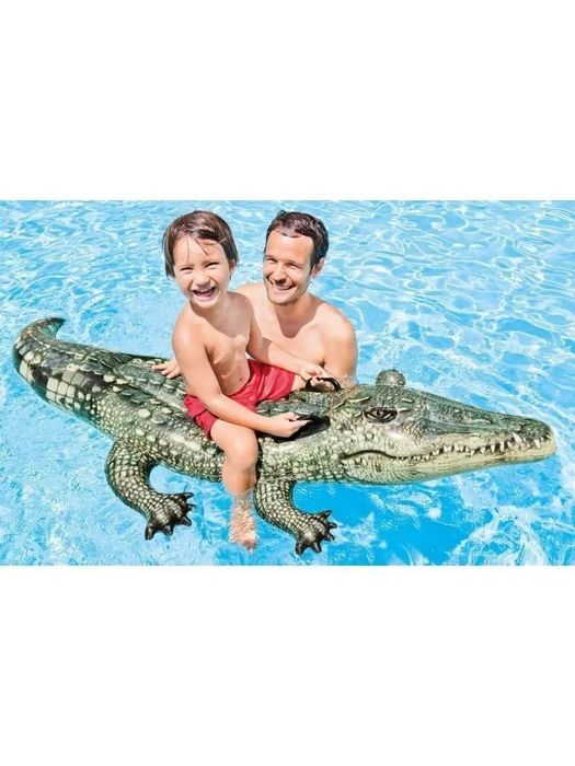 Матрас для плавания детский надувной крокодил плот.