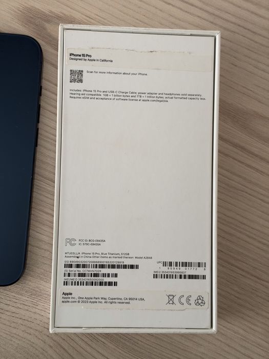 iPhone 15 pro 512 GB Blue Titanium
