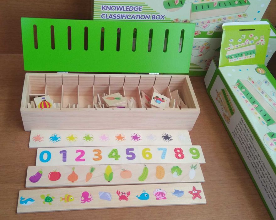 Монтесори дървена кутия за класификации оригинален голям размер