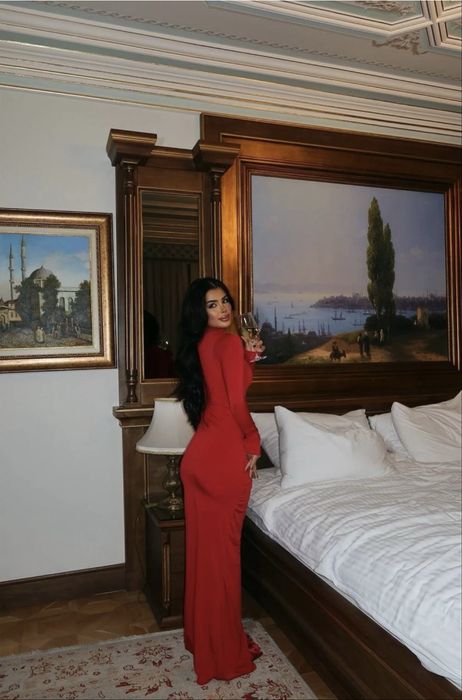 Вечернее платье eyyo красное турецкое