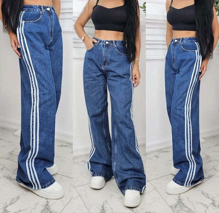 Дамски дънки с широк крачол