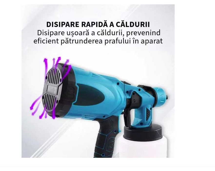 Aparat Pistol Electric De Vopsit Și Zugrăvit 2 Acumulatori