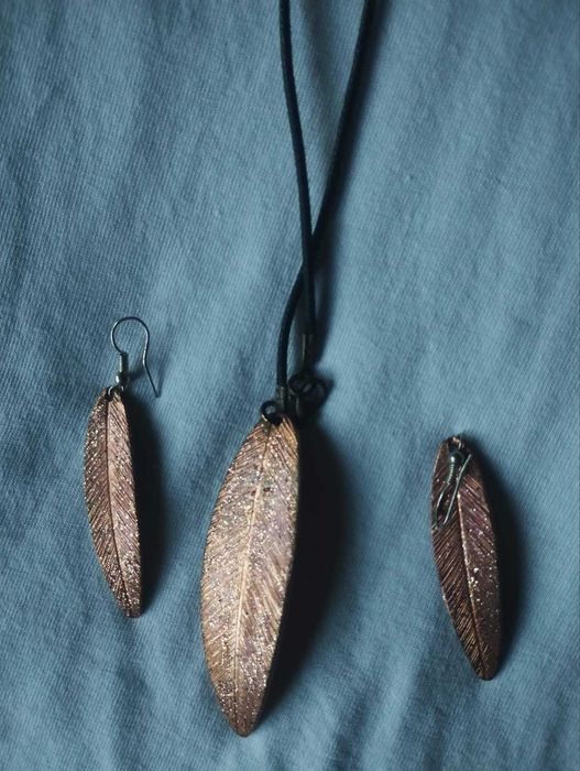 Комплект колие и обеци от мед