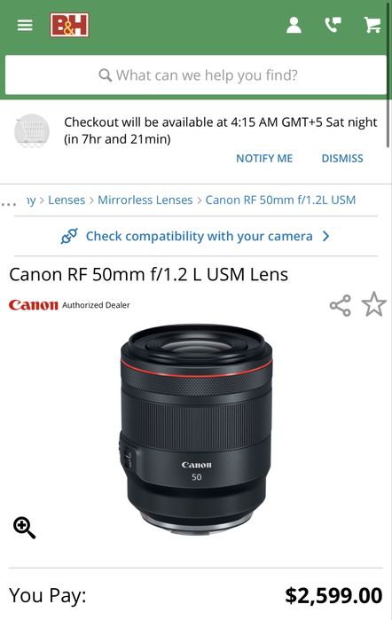 Новый обьектив CANON RF 50 1.2