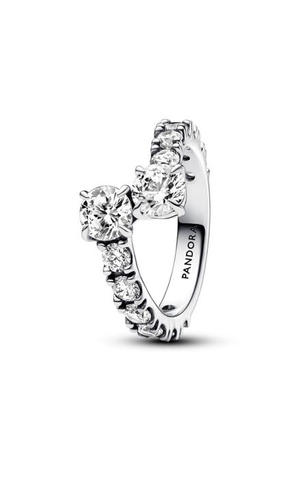 Inel Pandora Heart cu inimioare roz și alb