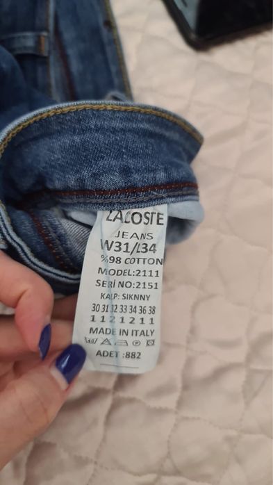 Джинсы от Lacoste производство Турция