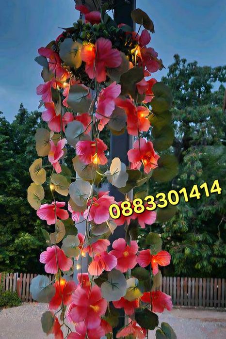 Соларни лампи Висящи цветя Светещи цветя