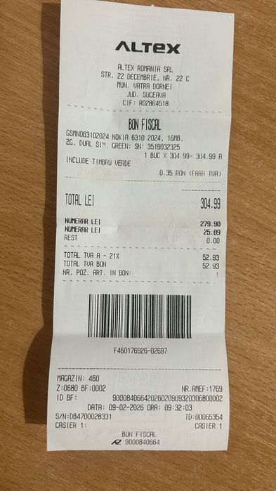 Vând telefon Nokia 6310