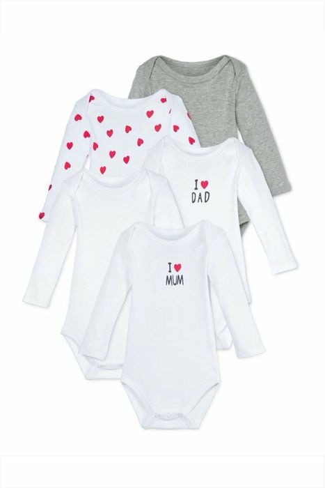 ‼️ Боди унисекс (5 шт.) из органического хлопка — Германия, 6–16 мес