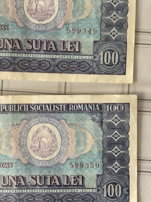 Vand 2 Bancnote de 100 lei din 1966