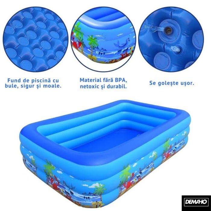 Piscina gonflabila XXL din PVC rezistent, 300x172x54 cm.